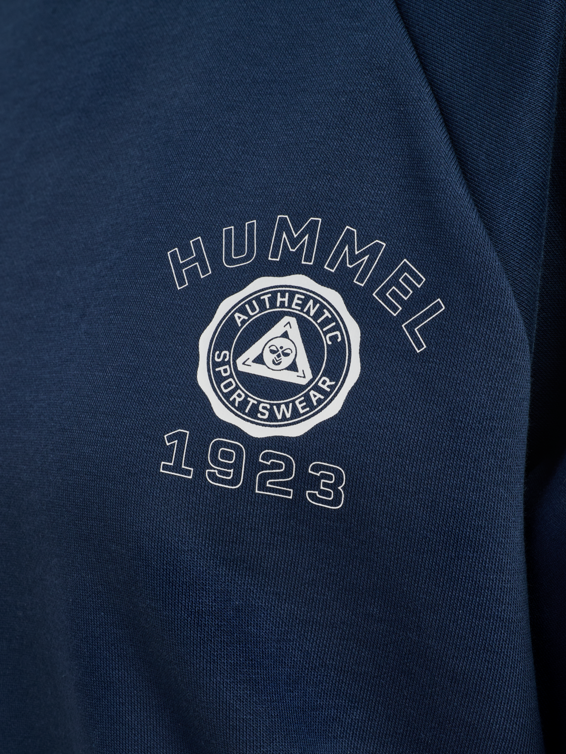 hmlKEEPER W BOXY GRAPHIC CREWNECK, DRESS BLUES, packshot