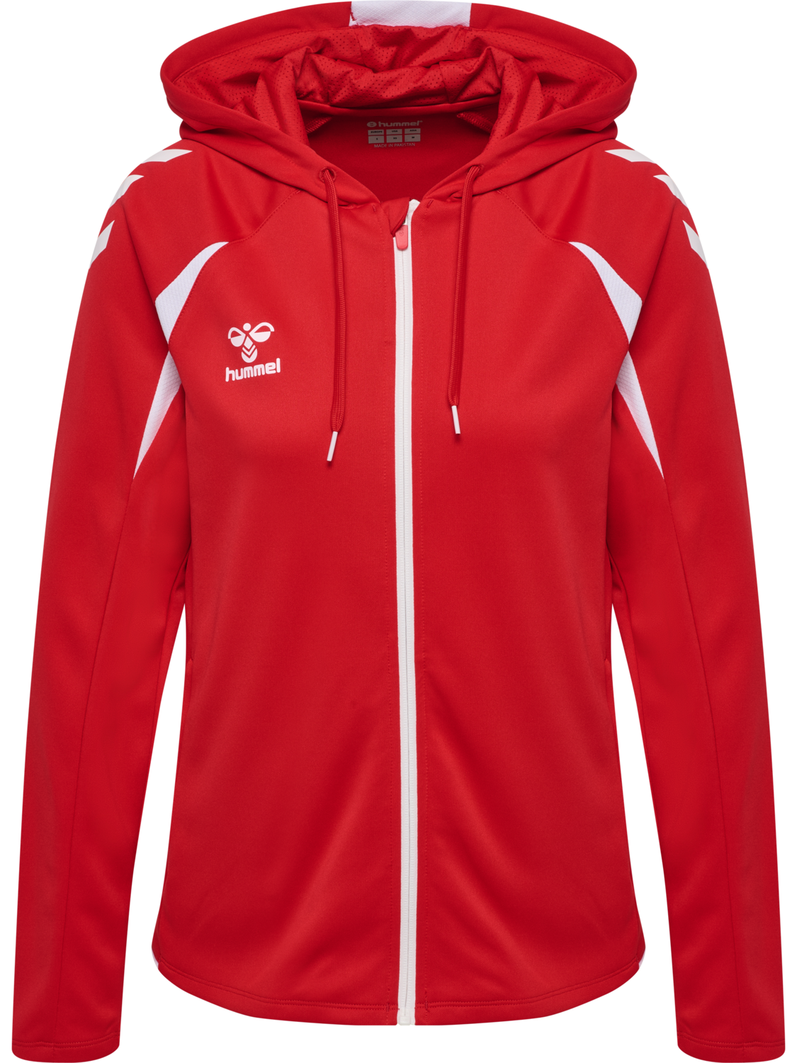 hmlCORE 2.0 ZIP HOODIE WOMAN, TRUE RED/WHITE, packshot