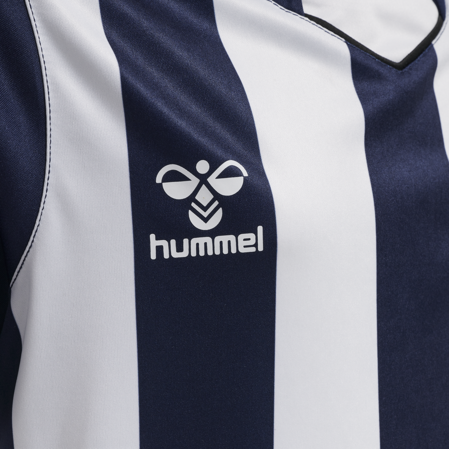 hmlCORE XK STRIPED JERSEY S/S KIDS, MARINE/WHITE, packshot