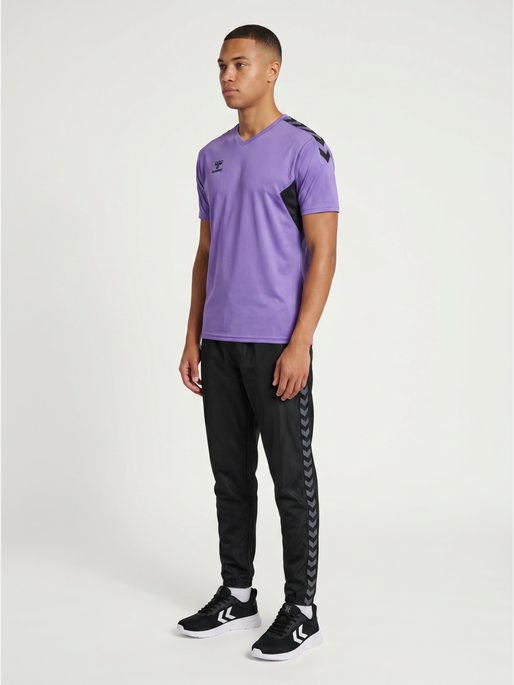 hmlAUTHENTIC PL JERSEY S/S, DAHLIA PURPLE/ASPHALT, model