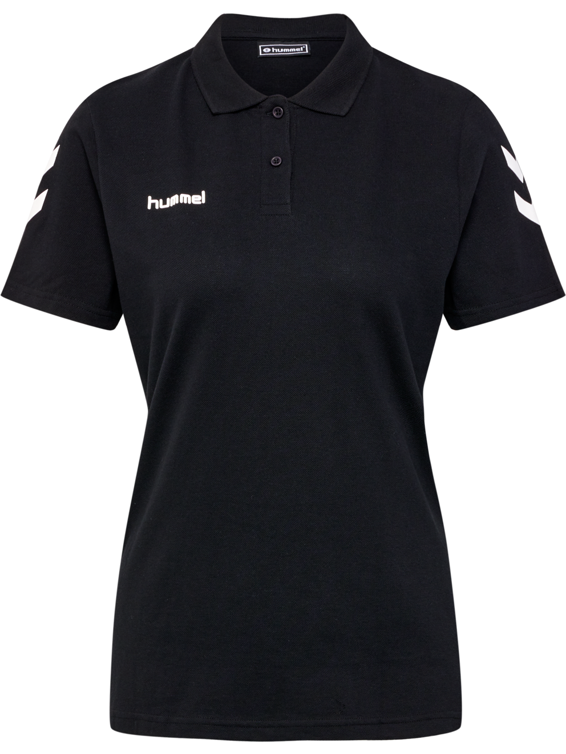 HUMMEL GO COTTON POLO WOMAN, BLACK, packshot