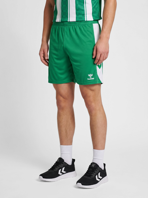 hmlMATCH SHORTS, JELLY BEAN/WHITE, model