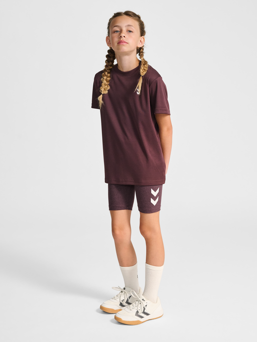 hmlJR LOGO SHORT  TIGHTS, FUDGE MELANGE, model