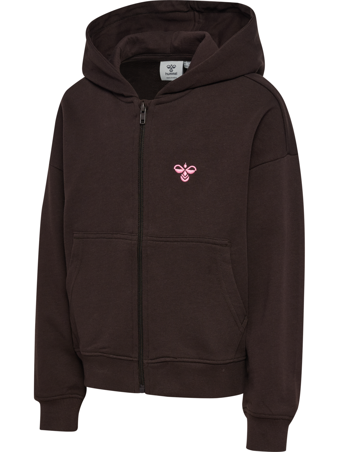 hmlJR JUMP BOXY ZIP CARDIGAN, CHOCOLATE TORTE, packshot