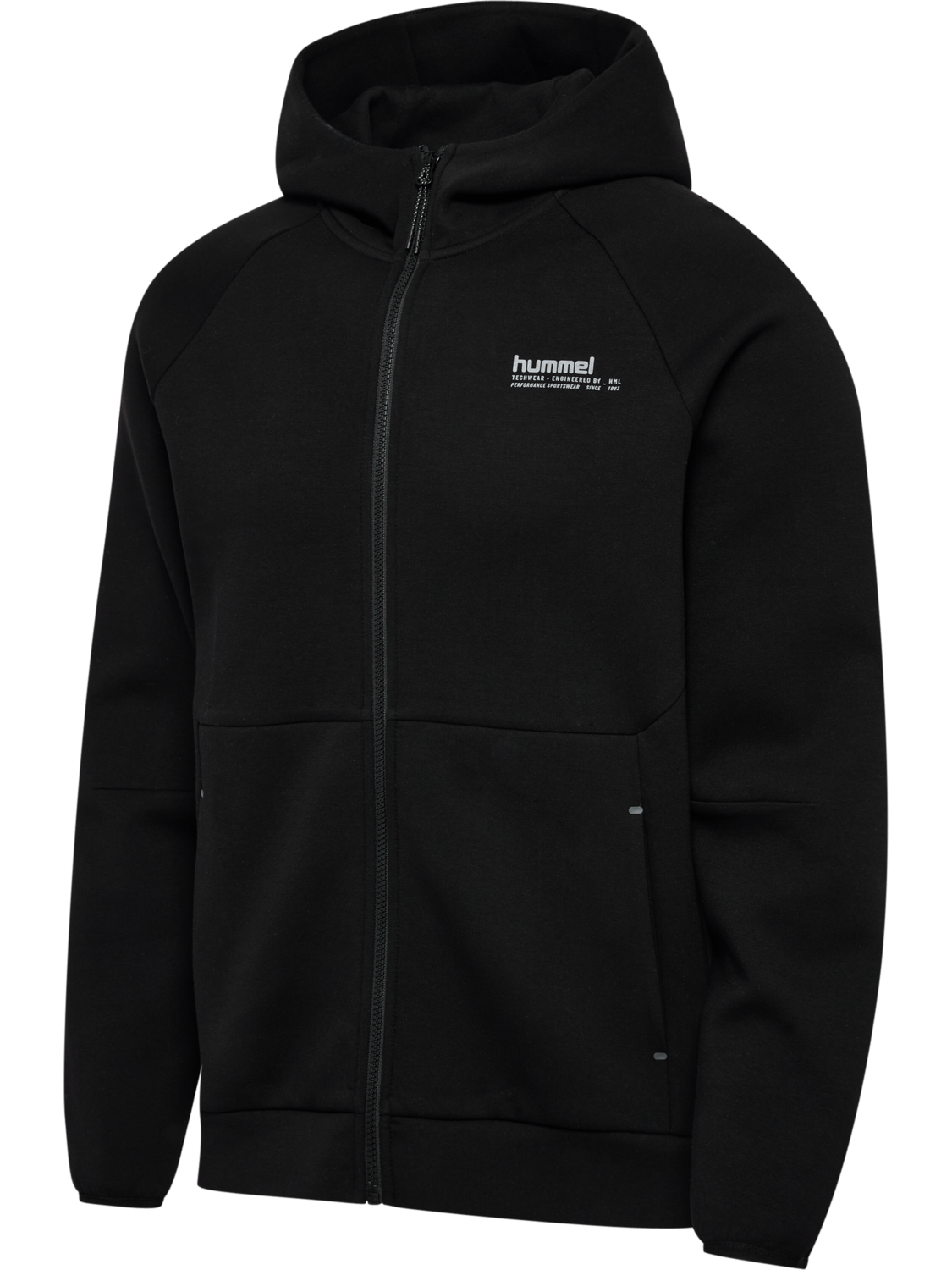 hmlTECH FLEECE REGULAR ZIP HOODIE, BLACK, packshot