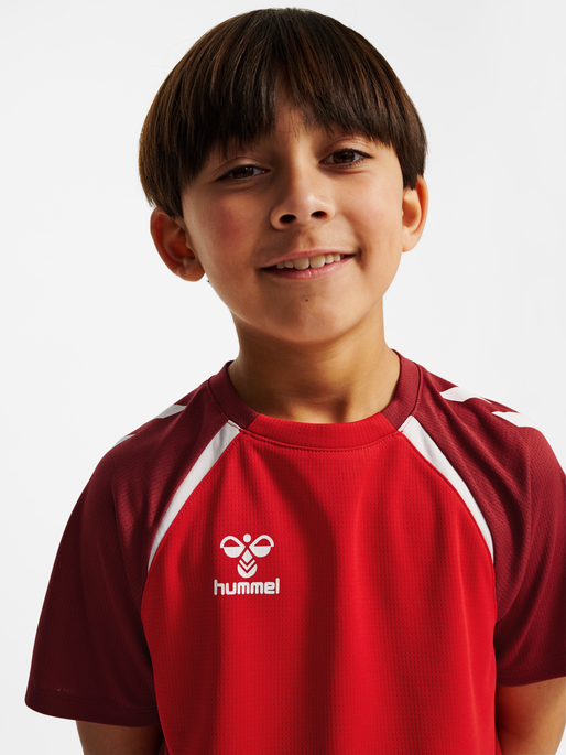 hmlLEAD 2.0 JERSEY S/S KIDS, TRUE RED/MAROON, model