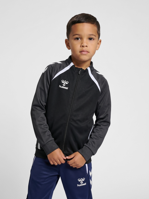 hmlLEAD 2.0 TRACK ZIP JACKET KIDS, BLACK/ASPHALT, model