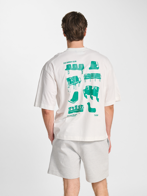 hmlOVERSIZED T-SHIRT S/S SUNDAY, BLANC DE BLANC, model
