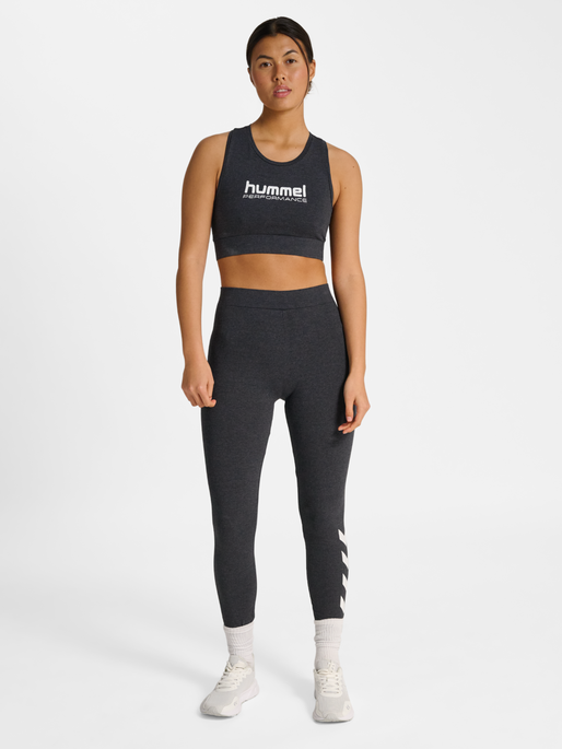 hmlPULSE LOGO MW TIGHTS, BLACK MELANGE, model