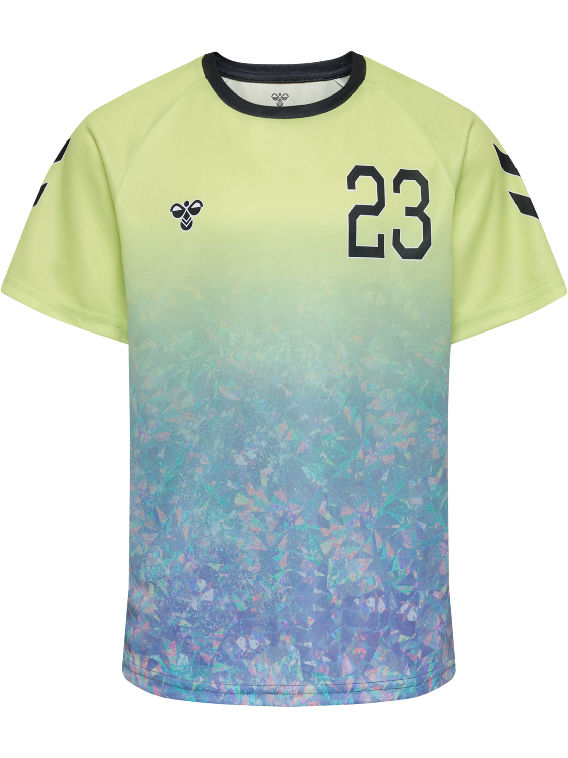 hmlSHIMMER T-SHIRT S/S, SHADOW LIME/BLACK, packshot