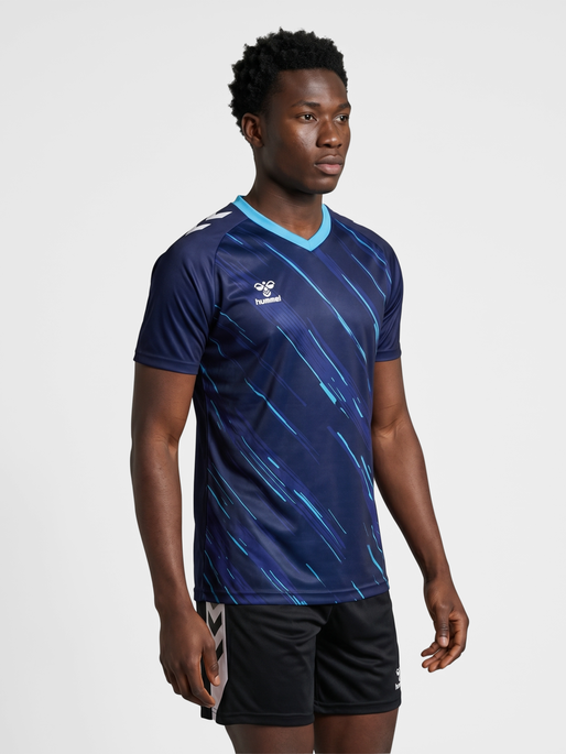 hmlMATCH TRIUMPH JERSEY S/S, MARINE/AQUARIUS, model
