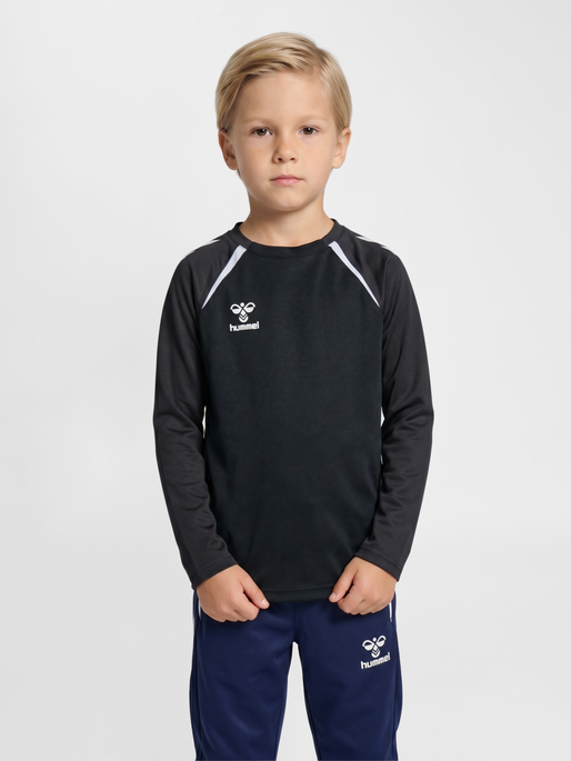 hmlLEAD 2.0 CREW SWEAT KIDS, BLACK/ASPHALT, model