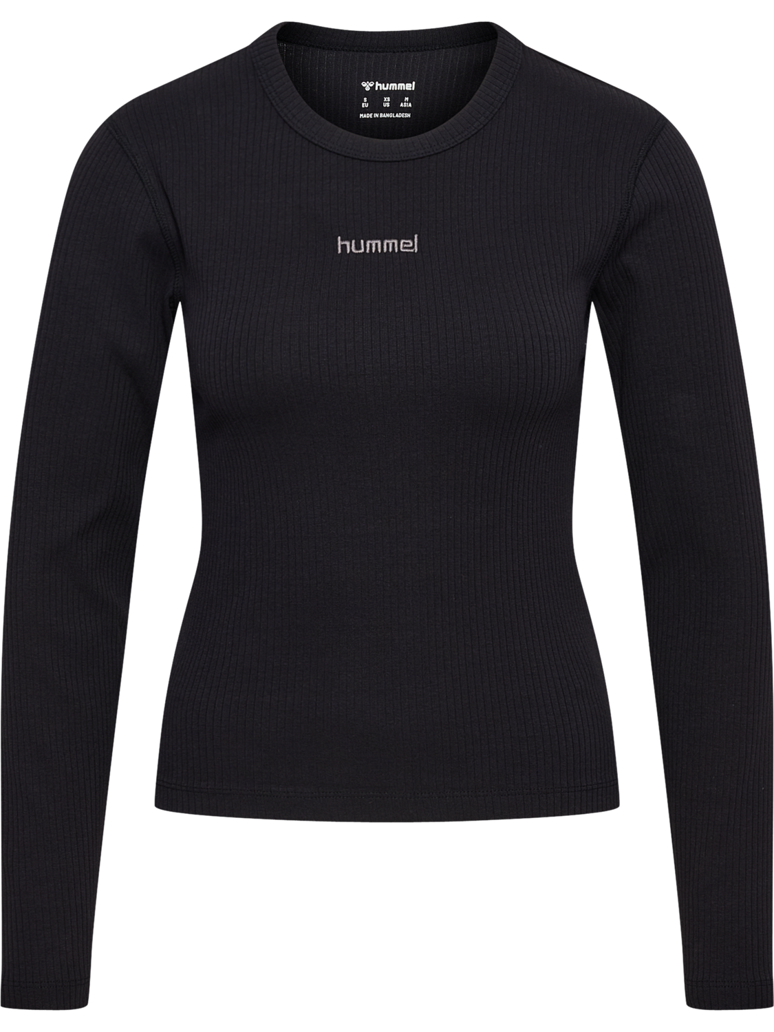 hmlFOUNDATION RIB T-SHIRT L/S, BLACK, packshot