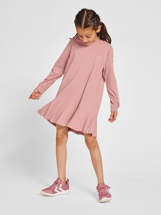 hmlEVELYN DRESS L/S, WOODROSE, model