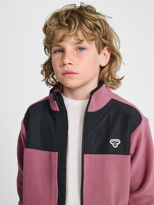 hmlJR FLEECE ZIP JACKET, DUSKY ORCHID, model