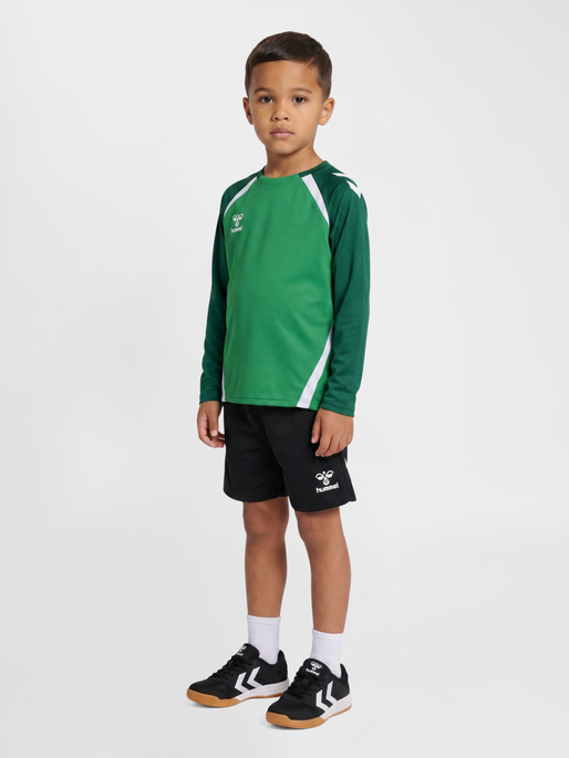 hmlLEAD 2.0 CREW SWEAT KIDS, JELLY BEAN/EVERGREEN, model