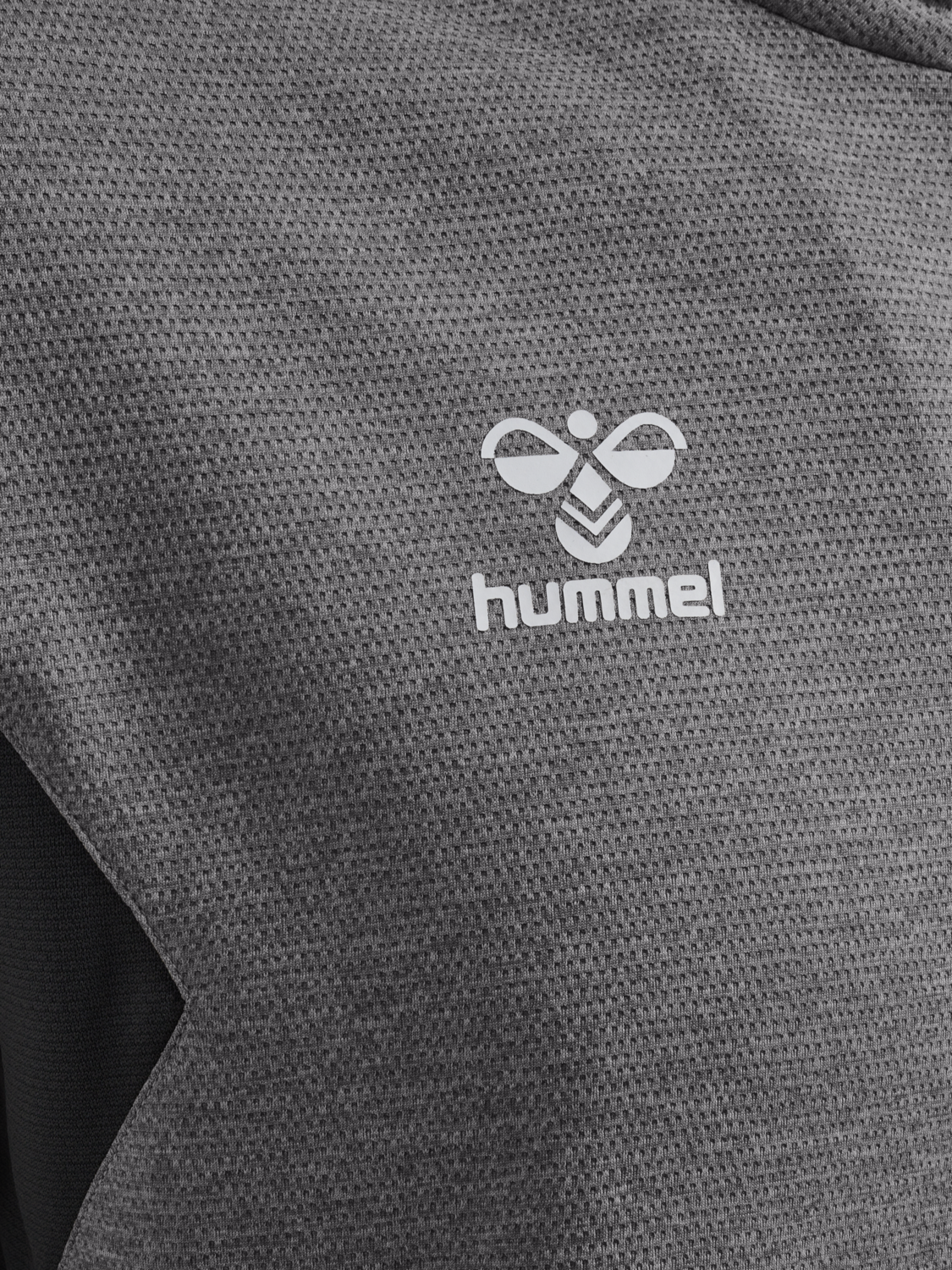 hmlAUTHENTIC HALF ZIP SWEAT, GREY MELANGE, packshot