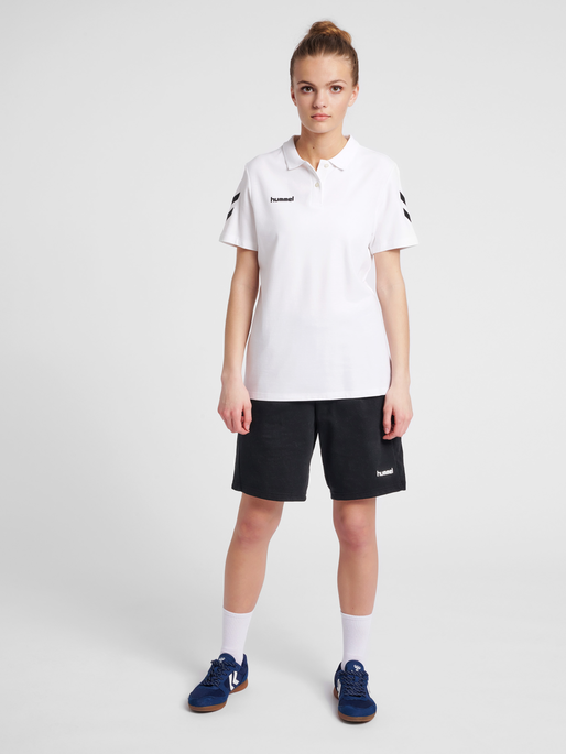HUMMEL GO COTTON POLO WOMAN, WHITE, model