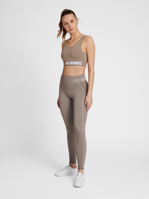 hmlTE CHRISTEL SEAMLESS MW TIGHTS, CHATEAU GRAY/DRIFTWOOD MELANGE, model
