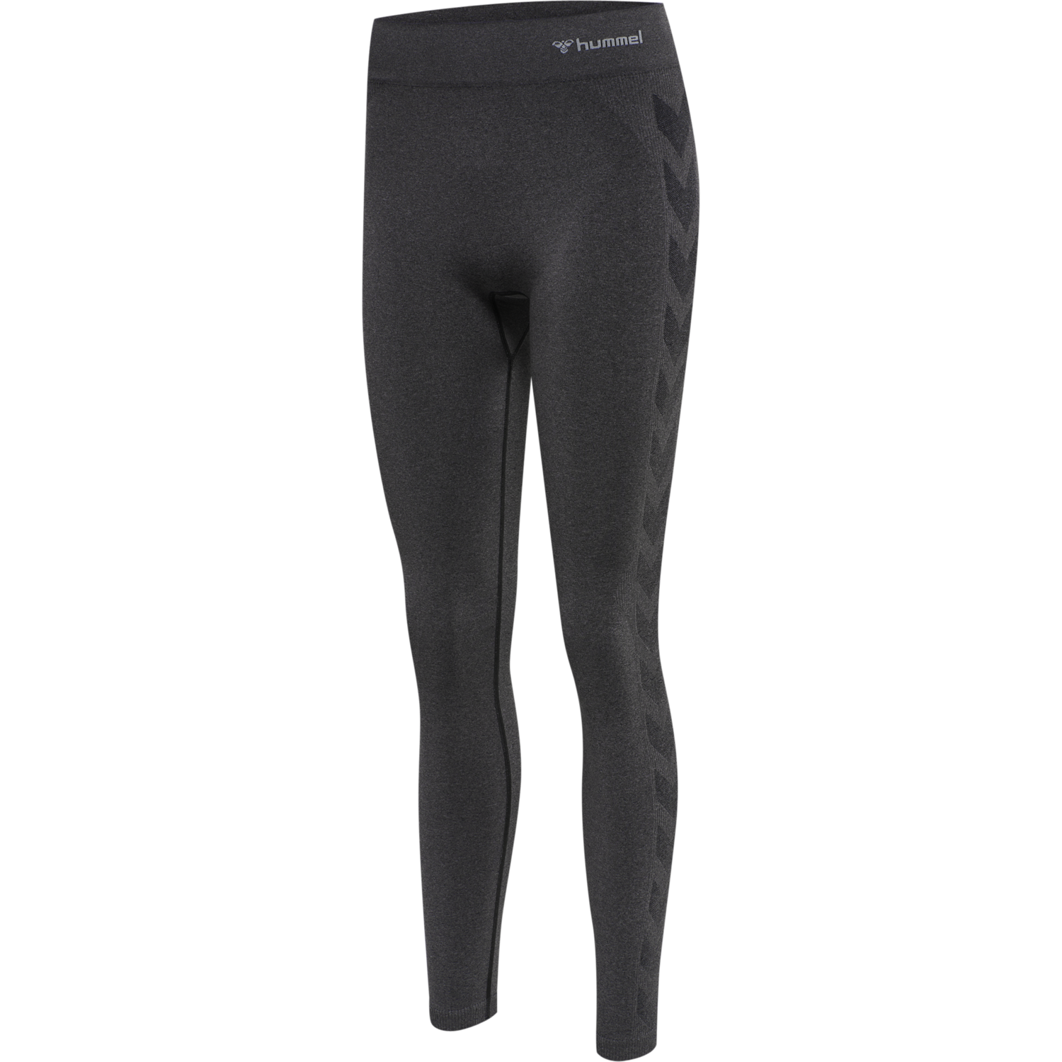 hmlCI SEAMLESS MID WAIST TIGHTS, BLACK MELANGE, packshot