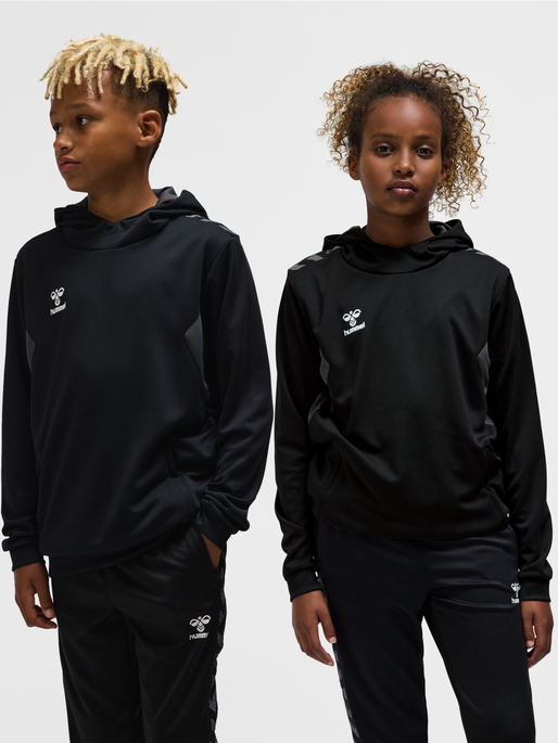 hmlAUTHENTIC PL HOODIE KIDS, BLACK, model