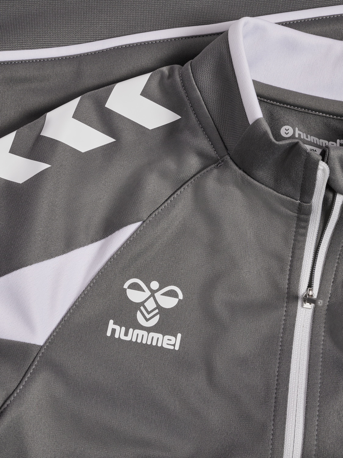 hmlCORE 2.0 TRACK ZIP JACKET KIDS, STEEL GRAY/WHITE, packshot