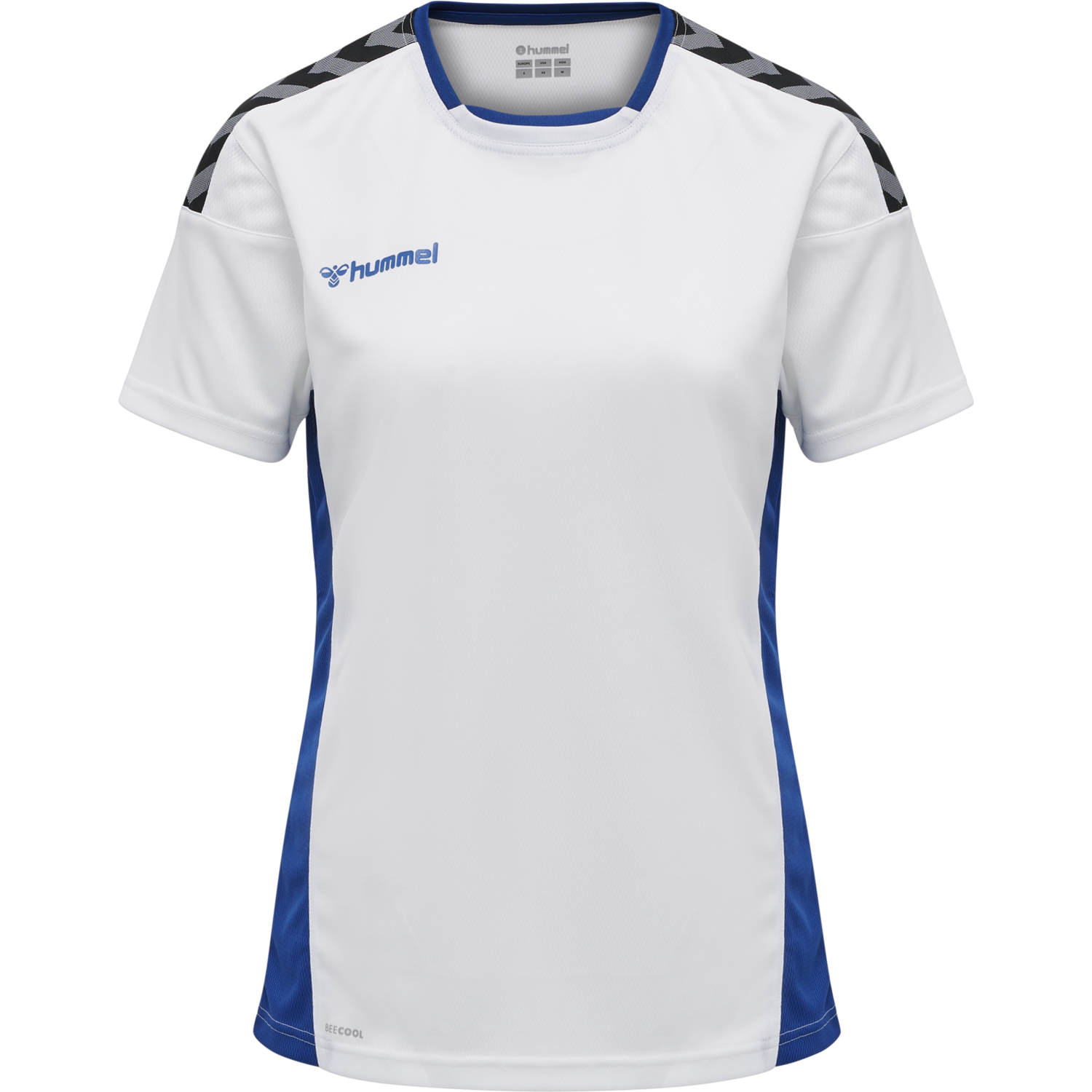 hmlAUTHENTIC POLY JERSEY WOMAN S/S, WHITE/TRUE BLUE, packshot