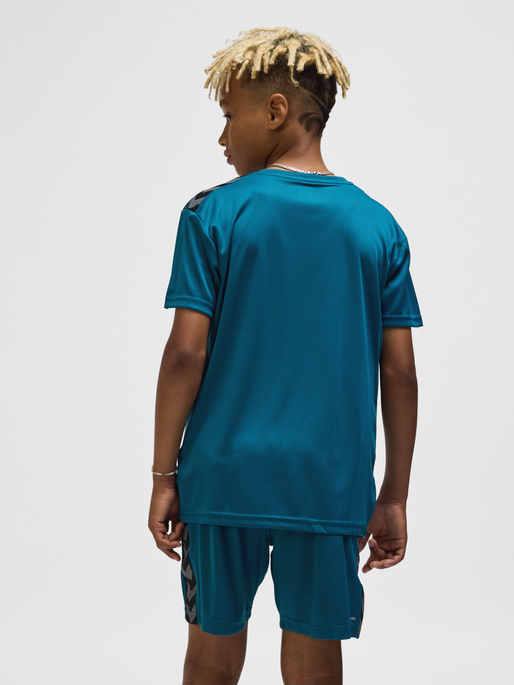 hmlAUTHENTIC PL JERSEY S/S KIDS, BLUE CORAL/SULPHUR SPRING, model