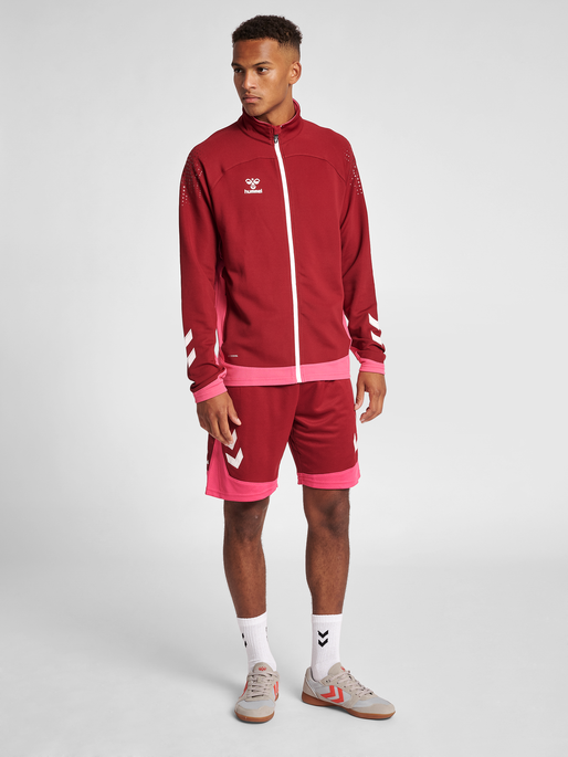 hmlLEAD POLY ZIP JACKET, BIKING RED, model