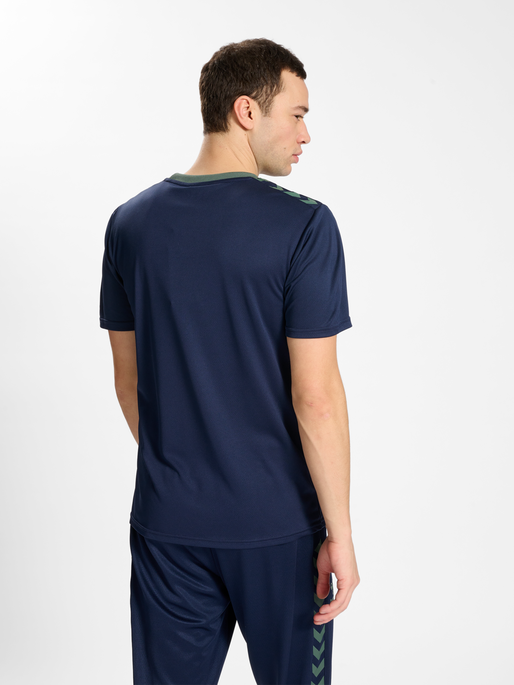 hmlSTALTIC POLY JERSEY S/S, MARINE/DUCK GREEN, model
