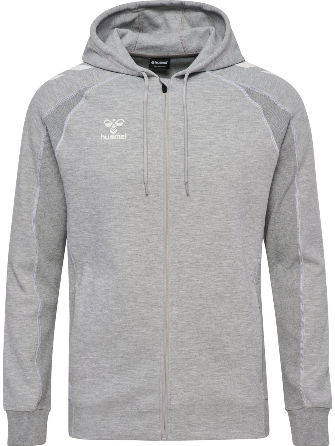 hmlMOVE 2.0 ZIP HOODIE, GREY MELANGE, packshot