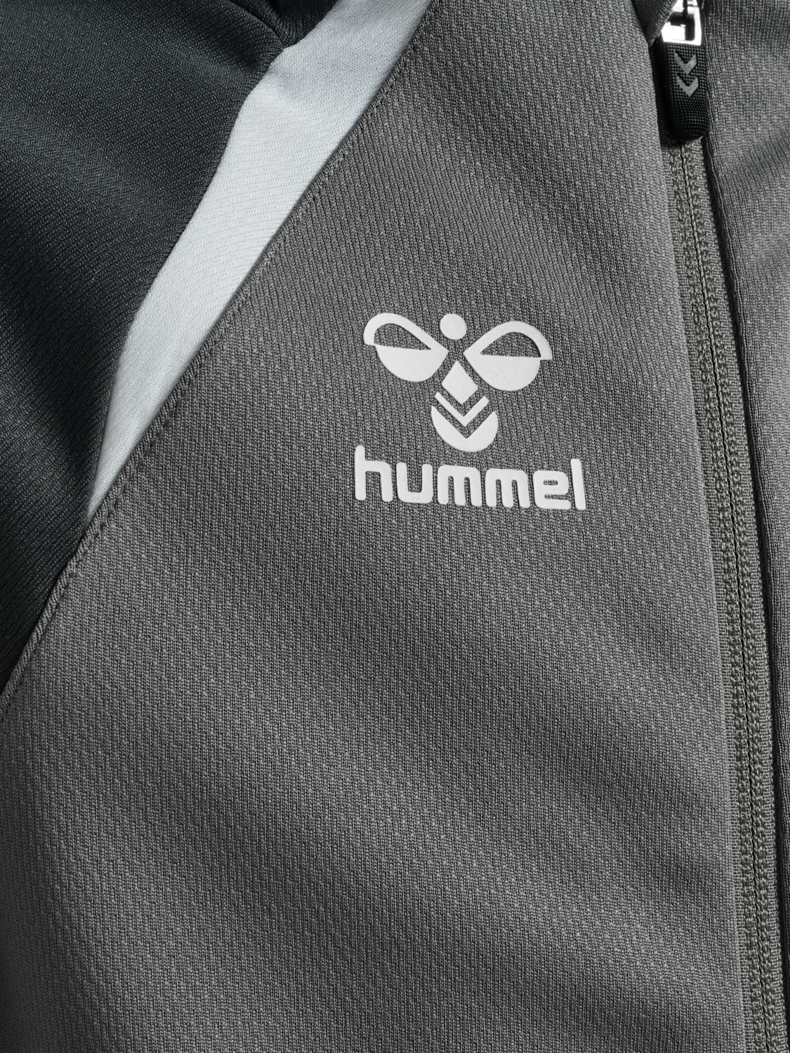 hmlLEAD 2.0 ZIP HOODIE KIDS, STEEL GRAY/ASPHALT, packshot
