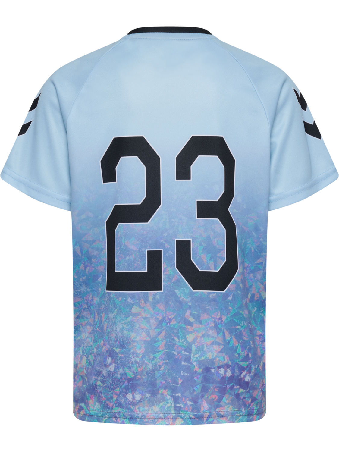 hmlSHIMMER T-SHIRT S/S, SKYWAY/BLACK, packshot