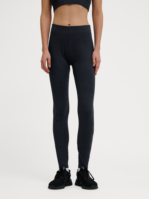 hmlPULSE LOGO MW TIGHTS, BLACK BEAUTY MELANGE, model