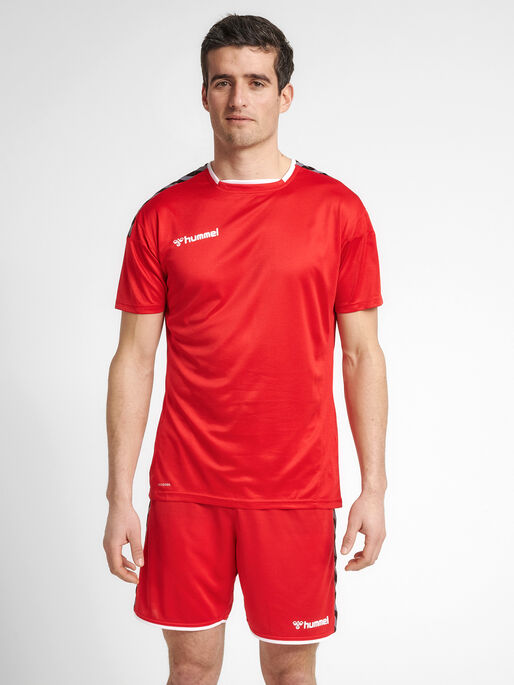 hmlAUTHENTIC POLY JERSEY S/S, TRUE RED, model