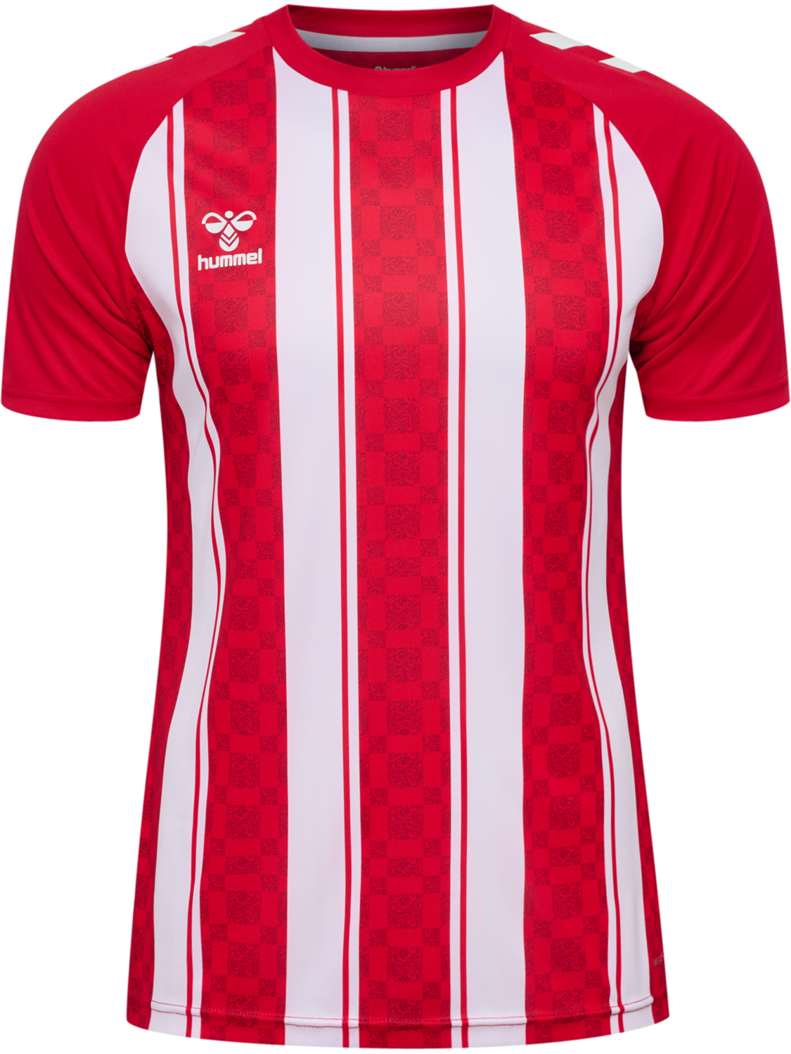 hmlMATCH STRIPED JERSEY S/S, TRUE RED/WHITE, packshot