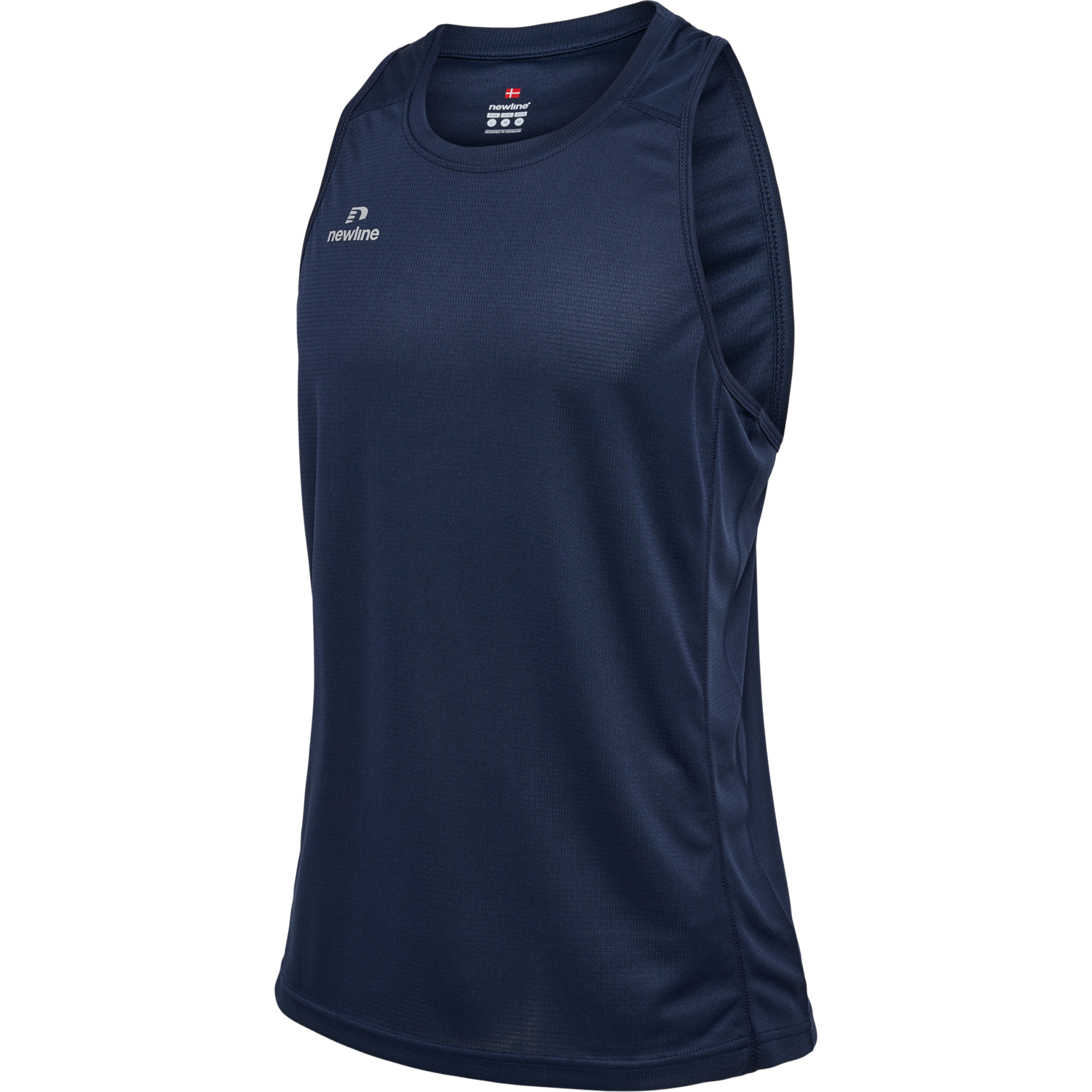 MEN'S ATHLETIC RUNNING SINGLET, BLACK IRIS, packshot