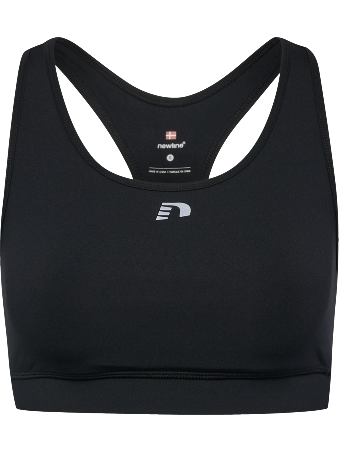 WOMEN ESSENTIAL BRA TOP, BLACK, packshot